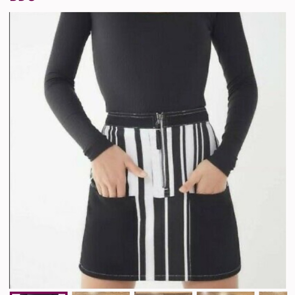 BDG Urban Outfitters Black White Denim Mini Skirt Small